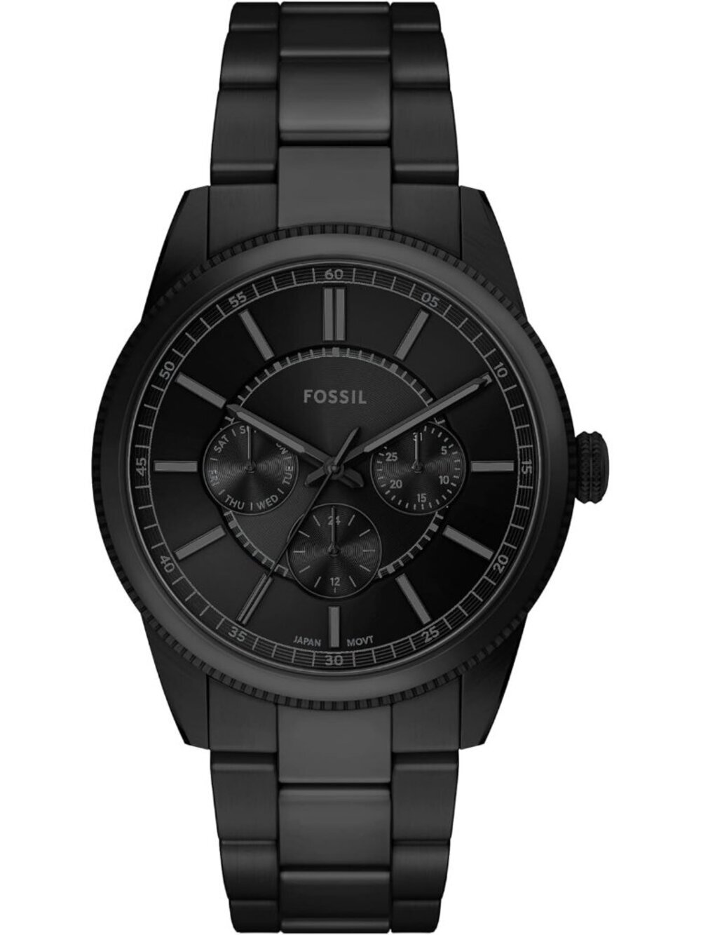 Men's Black Pearson Multifunction Stainless Steel Bracelet Waterproof Watch